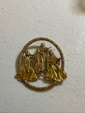 MFA Gold Three-Musician Wall Medallion